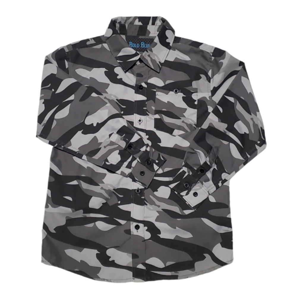 Bold Blue Long Sleeve Button Down Shirt